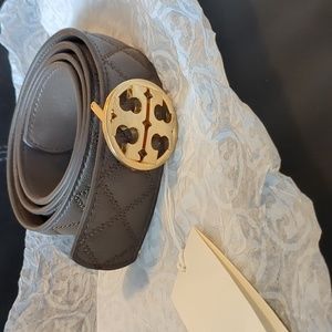NWT Tory Burch Willa Quilted Belt Sz L Brown Leather